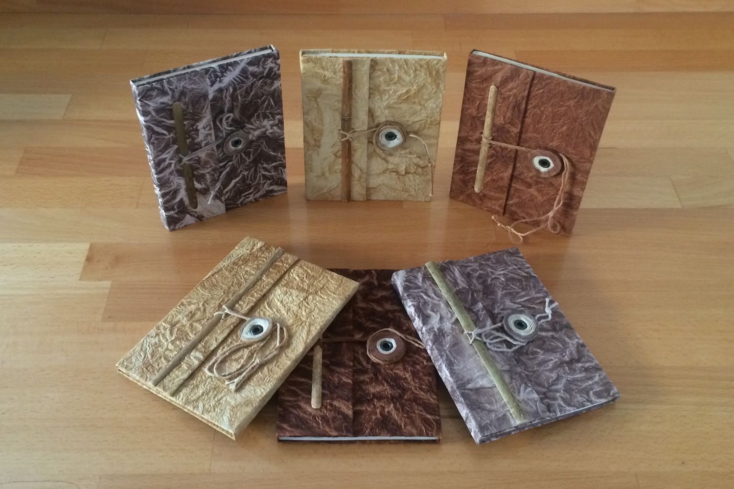 Fair Trade Textured Scrunch Dyed Lokta Paper Covered Notebooks