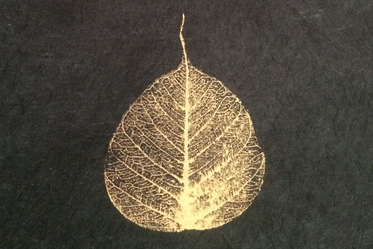 Fair Trade Gold Bodhi Leaf Gift Wrap - Design Close Up