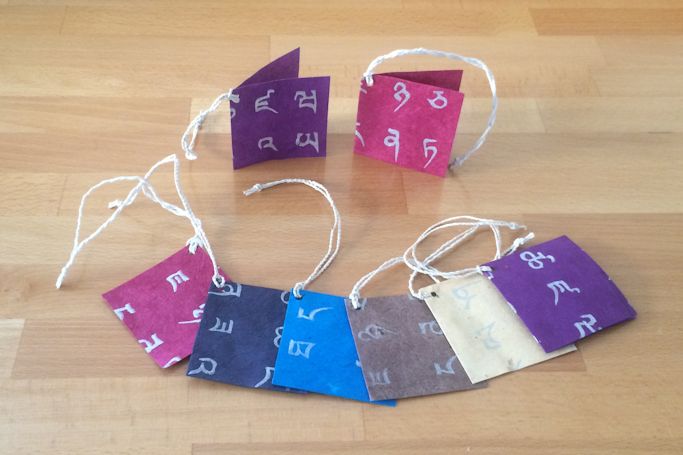 Fair Trade Lokta Paper Tibetan Alphabet Gift Tag