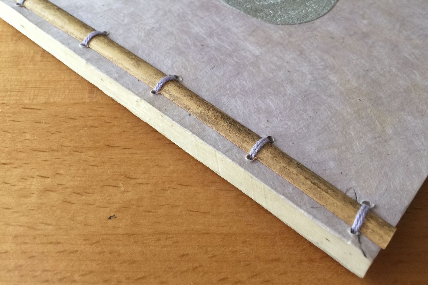 Fair Trade Lokta Softback Notebook - Product Feature - Bamboo and lokta cord binding
